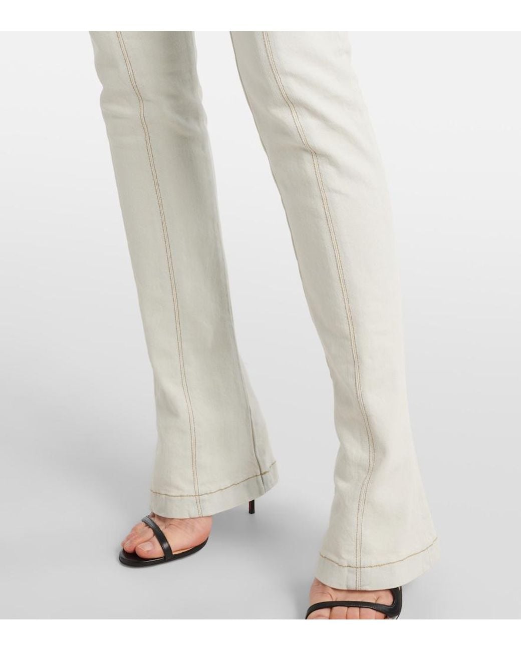 Blumarine White Mid-Rise Slim Jeans
