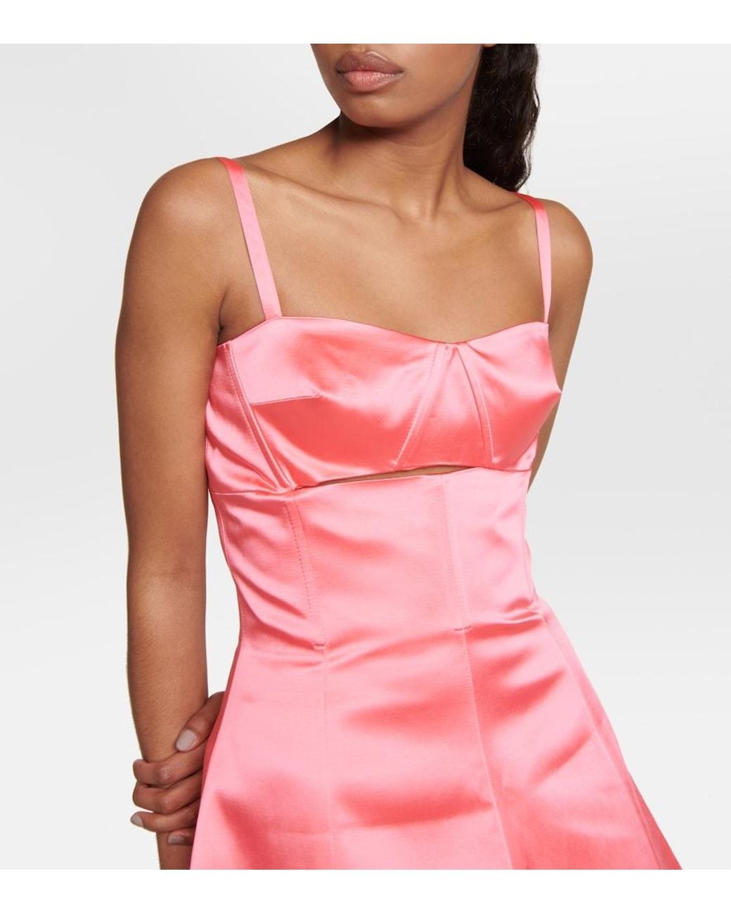 Patou Pink A-Line Cotton-Blend Minidress