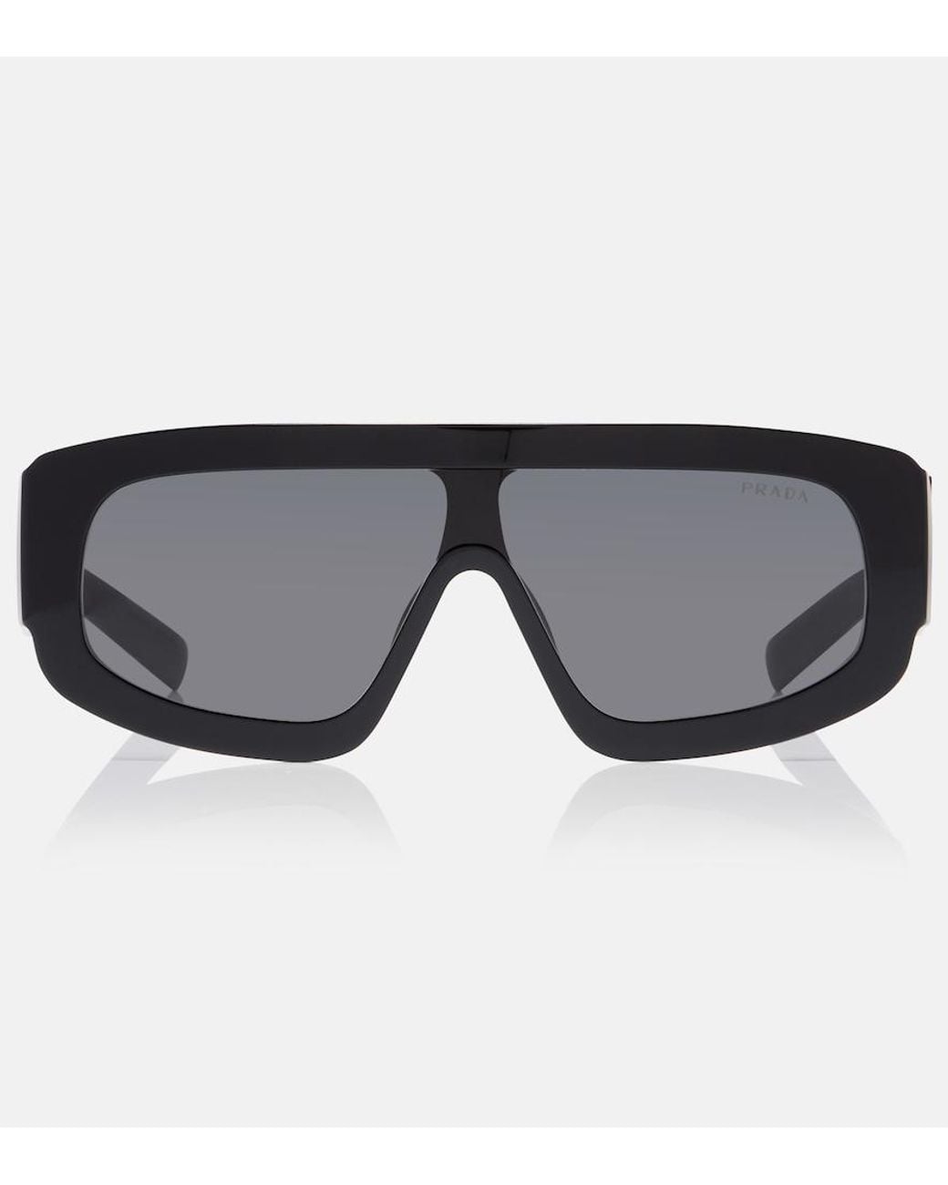 Prada Gray Logo Shield Sunglasses