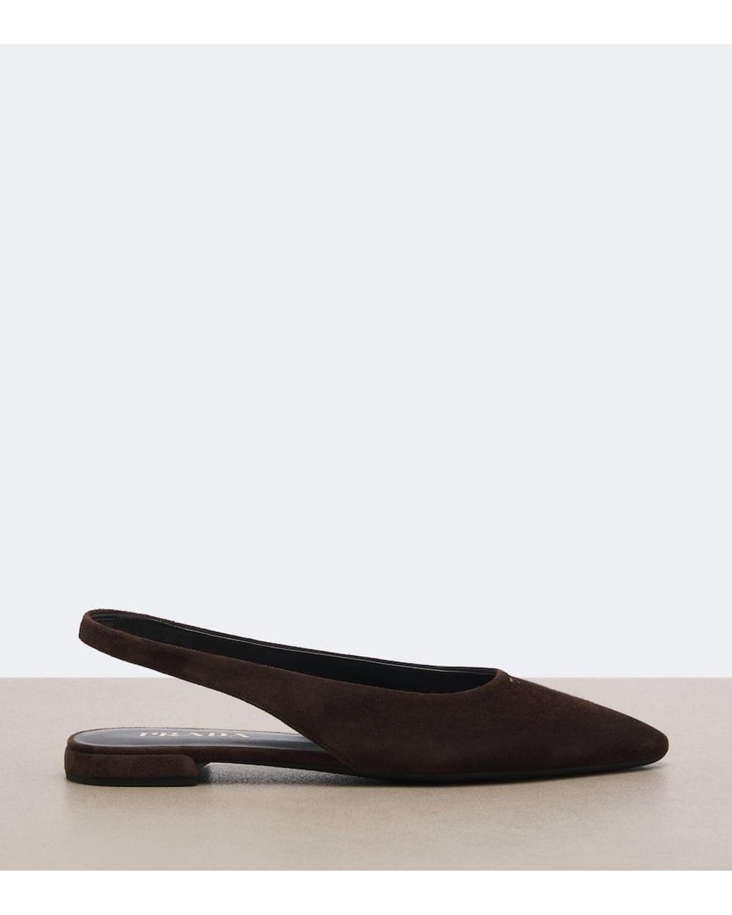 Prada Brown Suede Slingback Flats