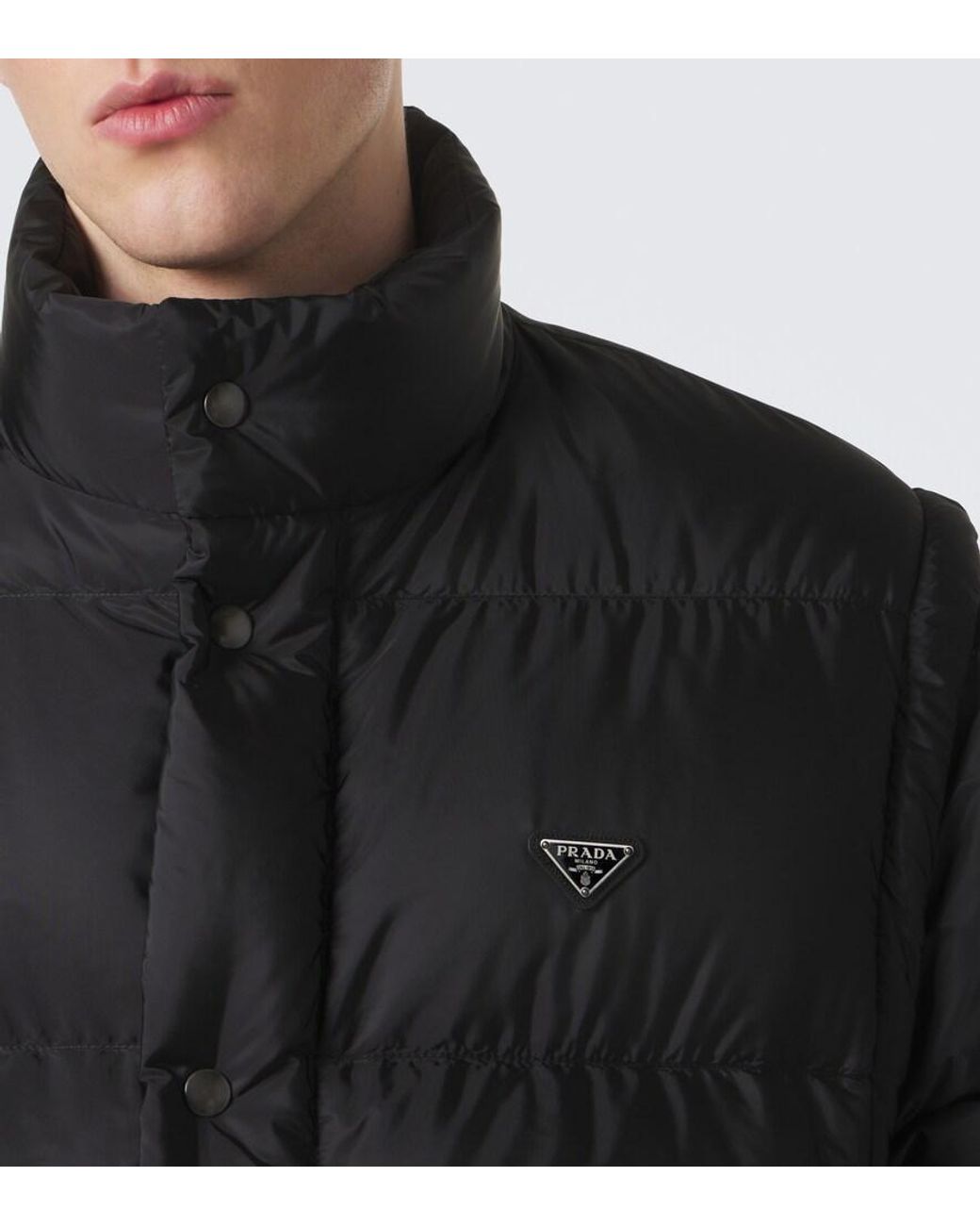Prada Black Re-Nylon Down Jacket for men