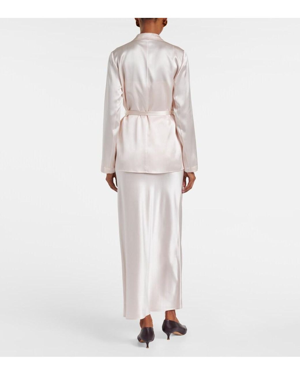 Joseph Pink Joubert Silk Satin Blazer