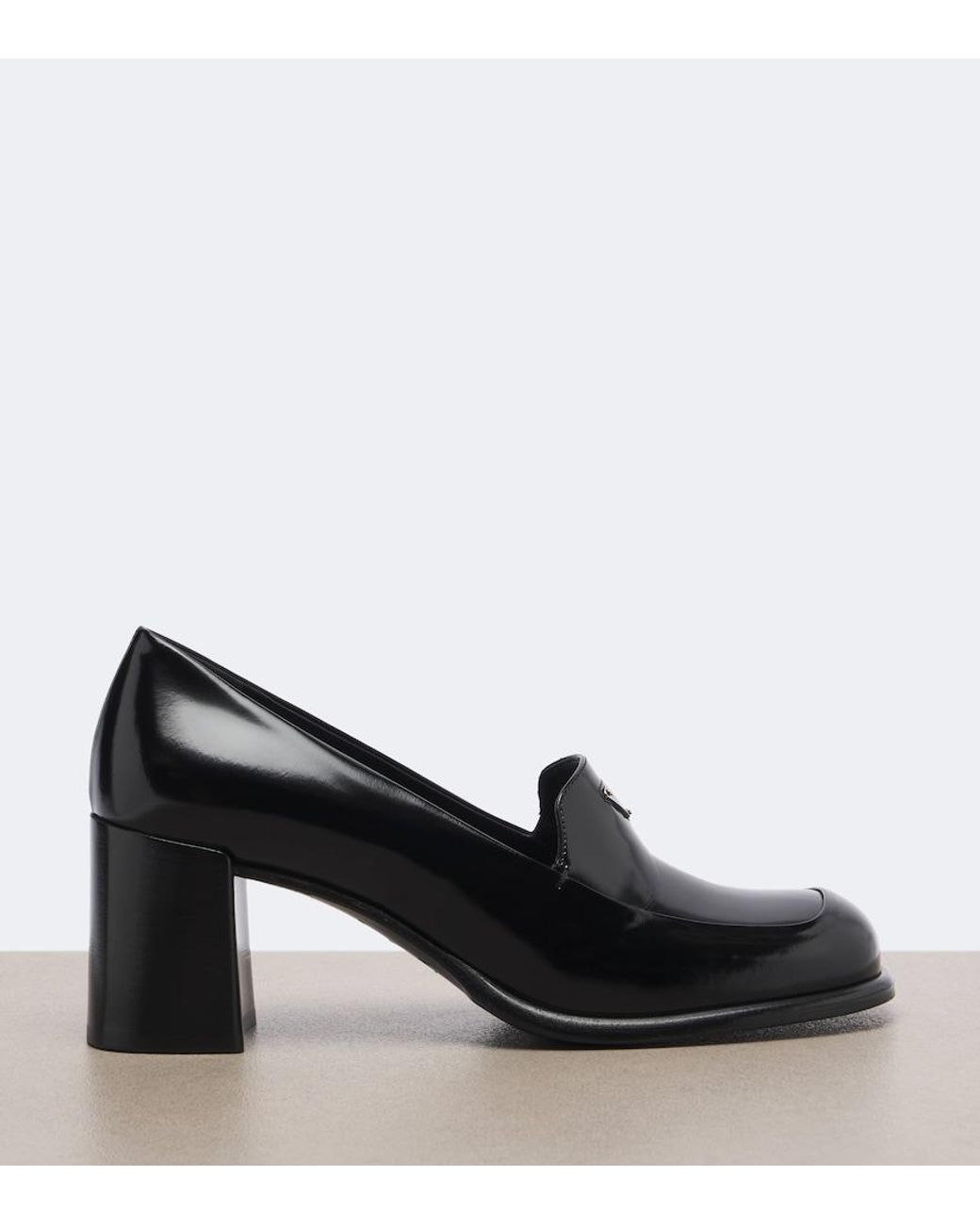 Prada Black Patent Leather Loafer Pumps