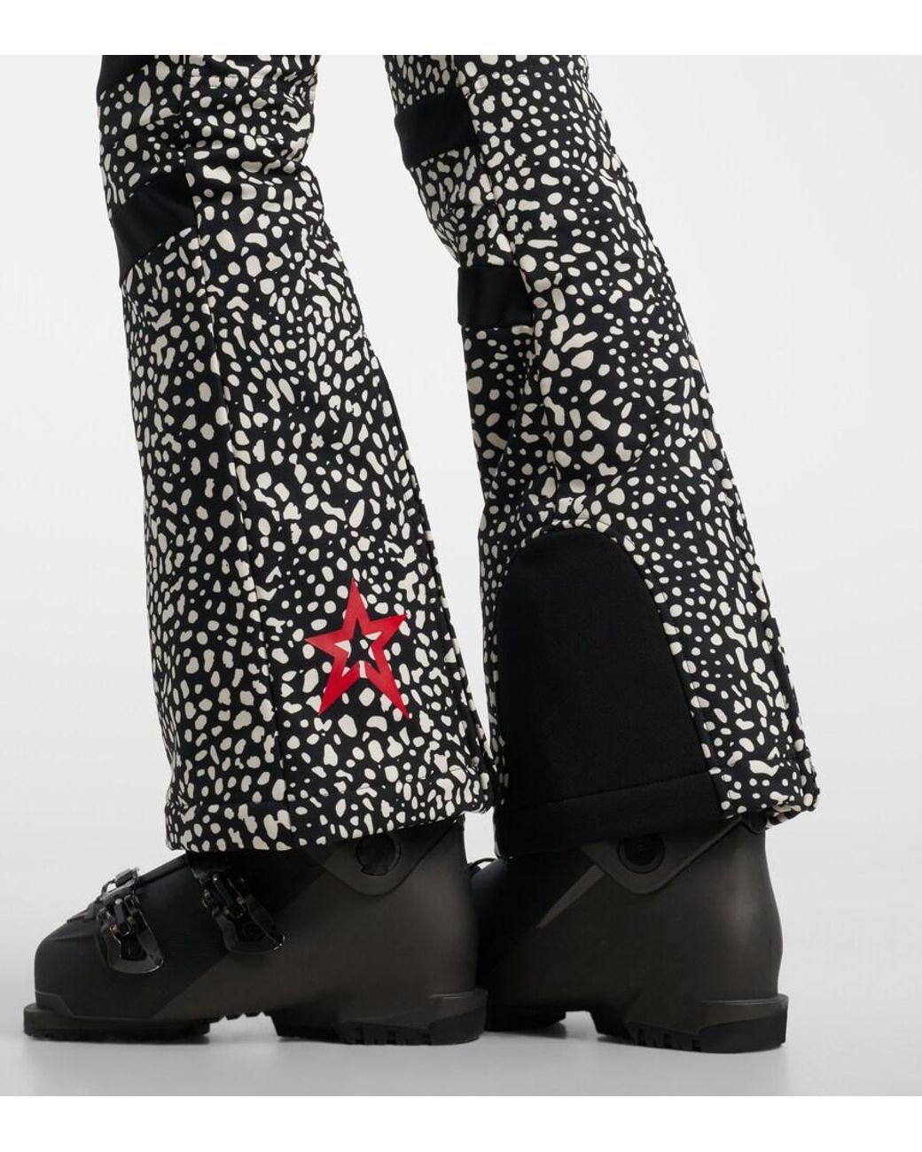 Perfect Moment Black Aurora Leopard-Print Flared Ski Pants