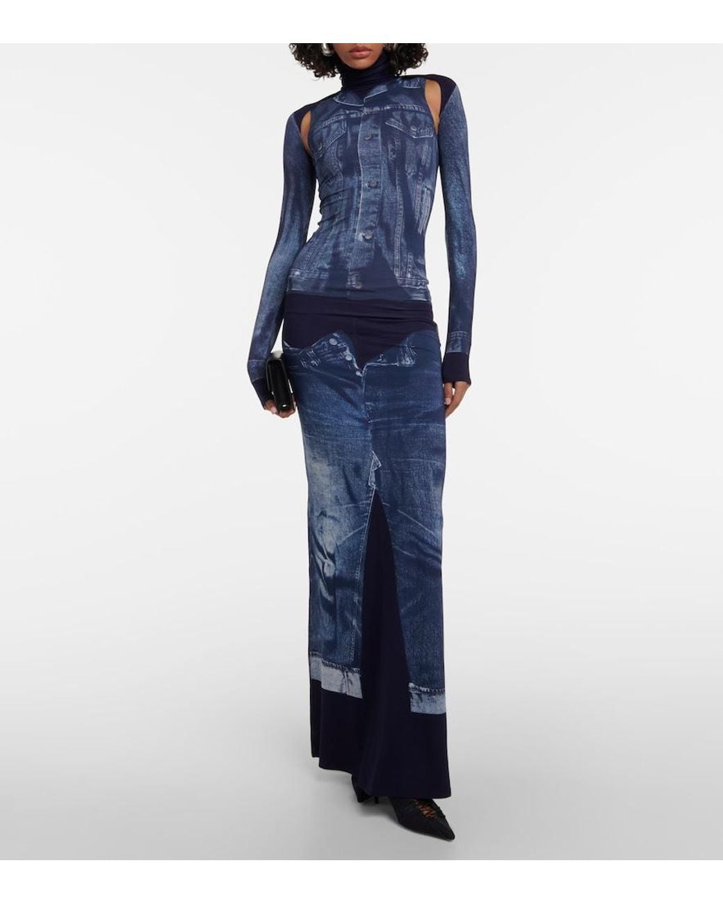 Jimmy Choo Blue 'X Jean Paul Gaultier Corset Slingback Pumps