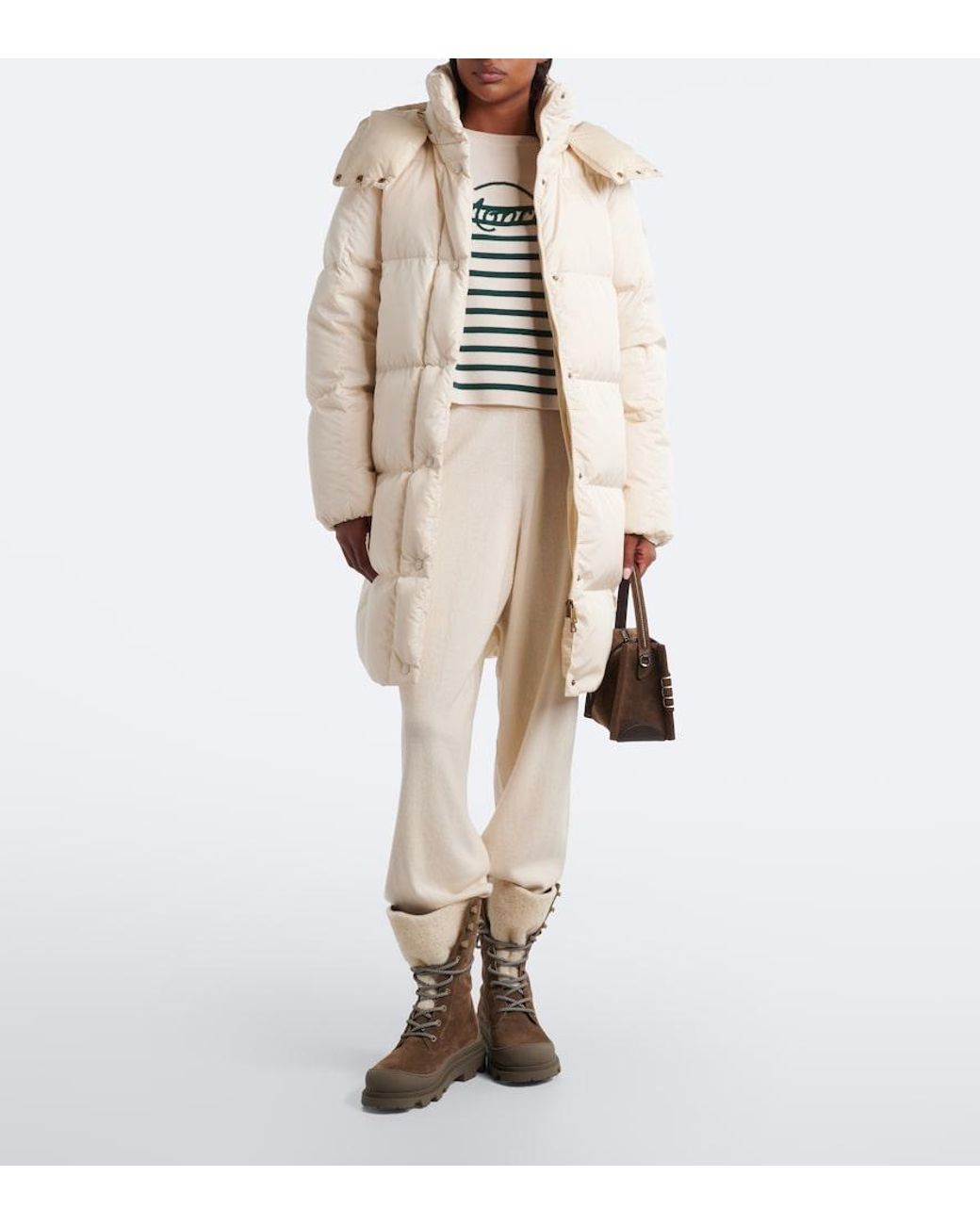 Moncler Natural Litte Hooded Down Coat