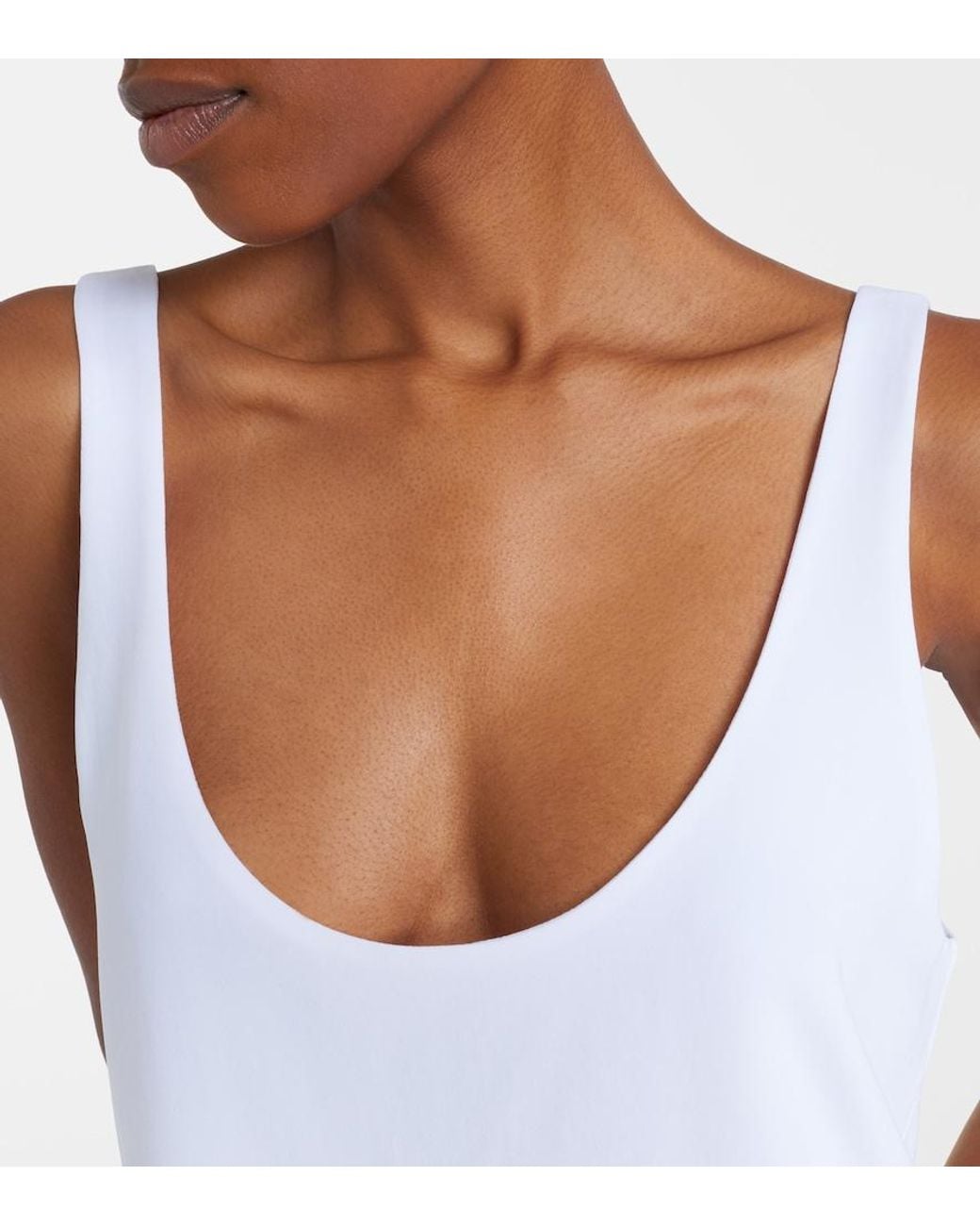 Leset White Ari Crepe Tank Top