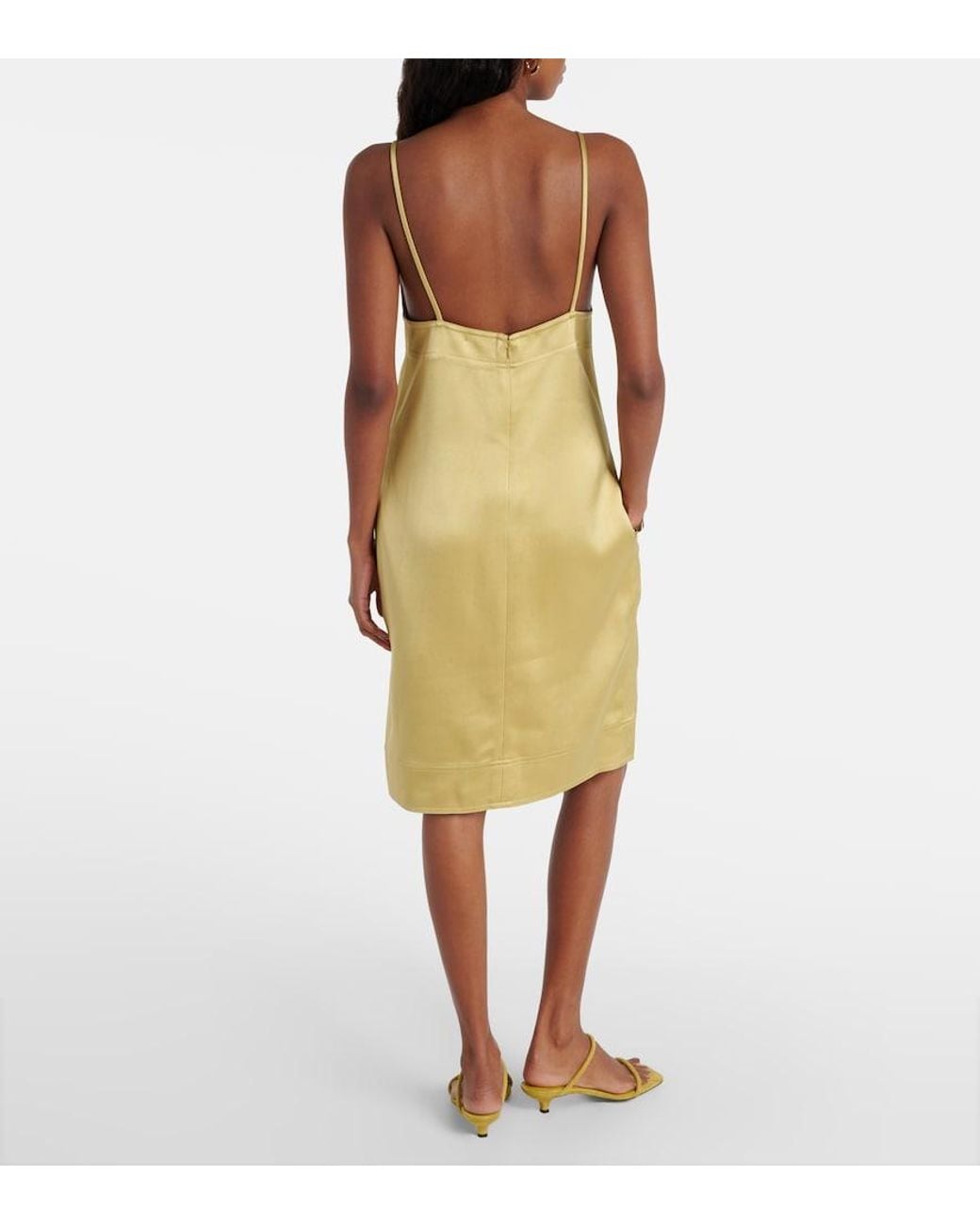 Totême  Yellow Satin Slip Dress