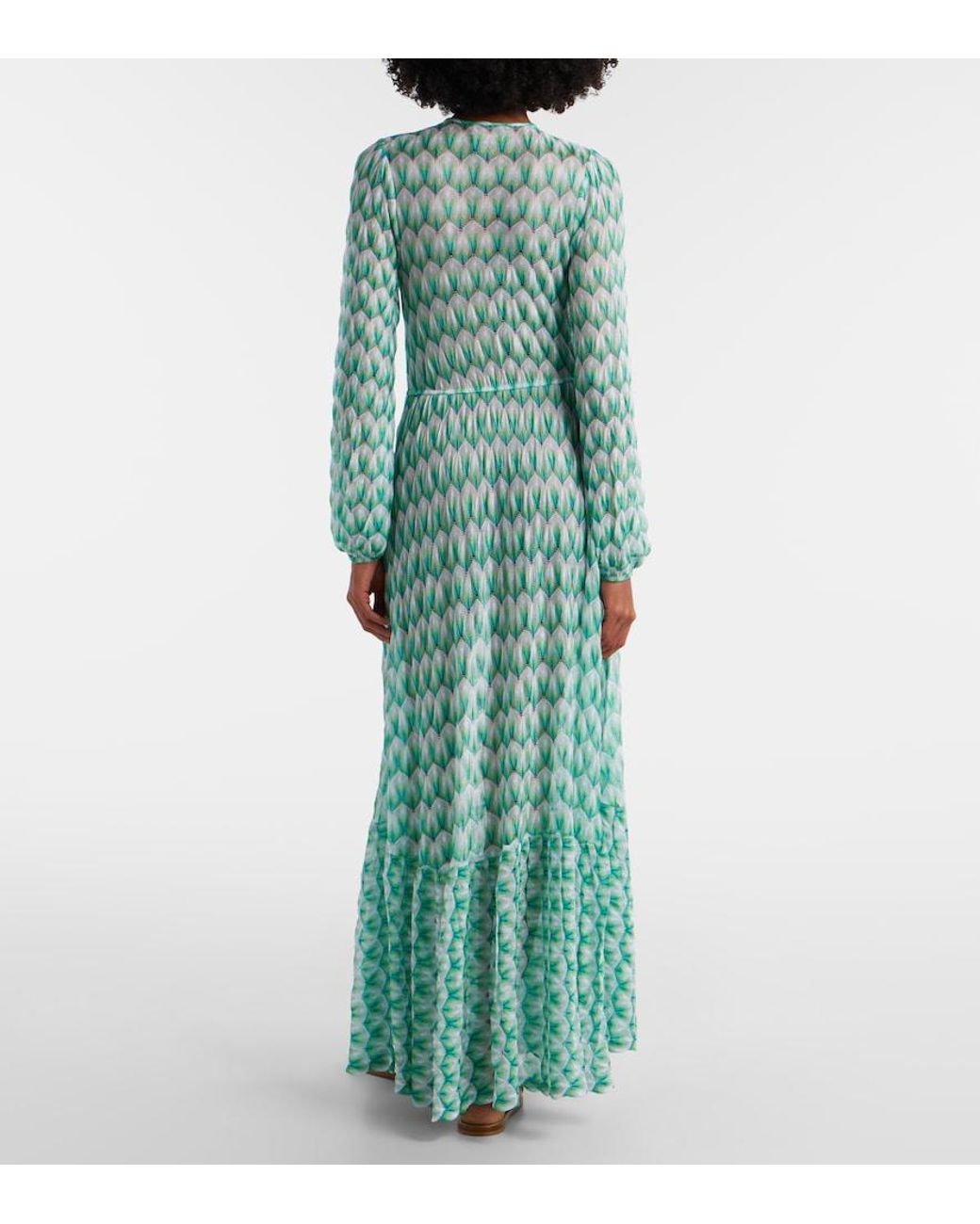 Missoni Green Open-Knit Cutout Maxi Dress