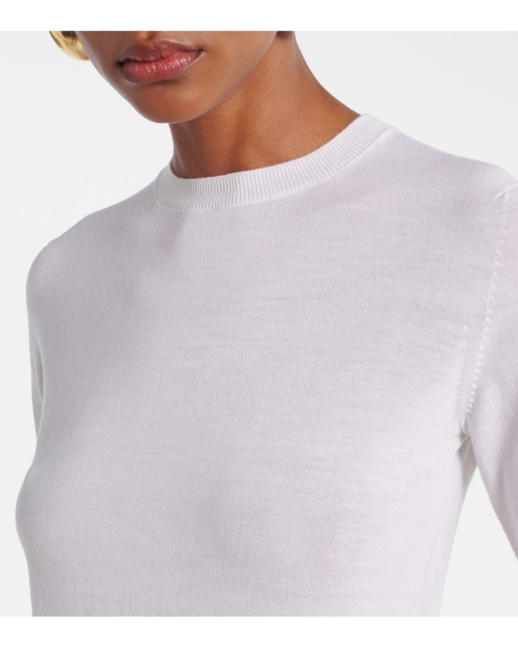 Max Mara White Gerico Virgin Wool Top
