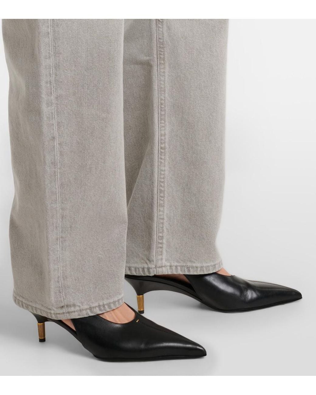 Citizens of Humanity Gray Miro Long Barrel-Leg Jeans
