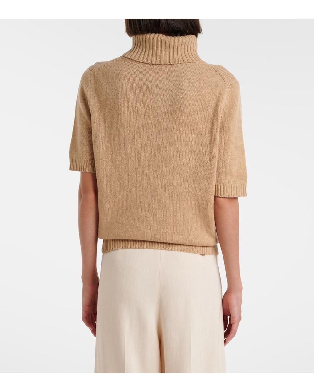 Jardin Des Orangers Natural Turtleneck Wool And Cashmere Sweater