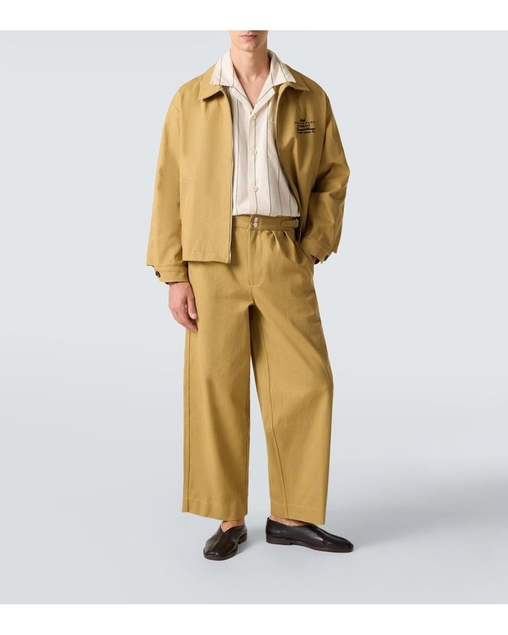 Bode Yellow Cotton Twill Wide-Leg Pants for men