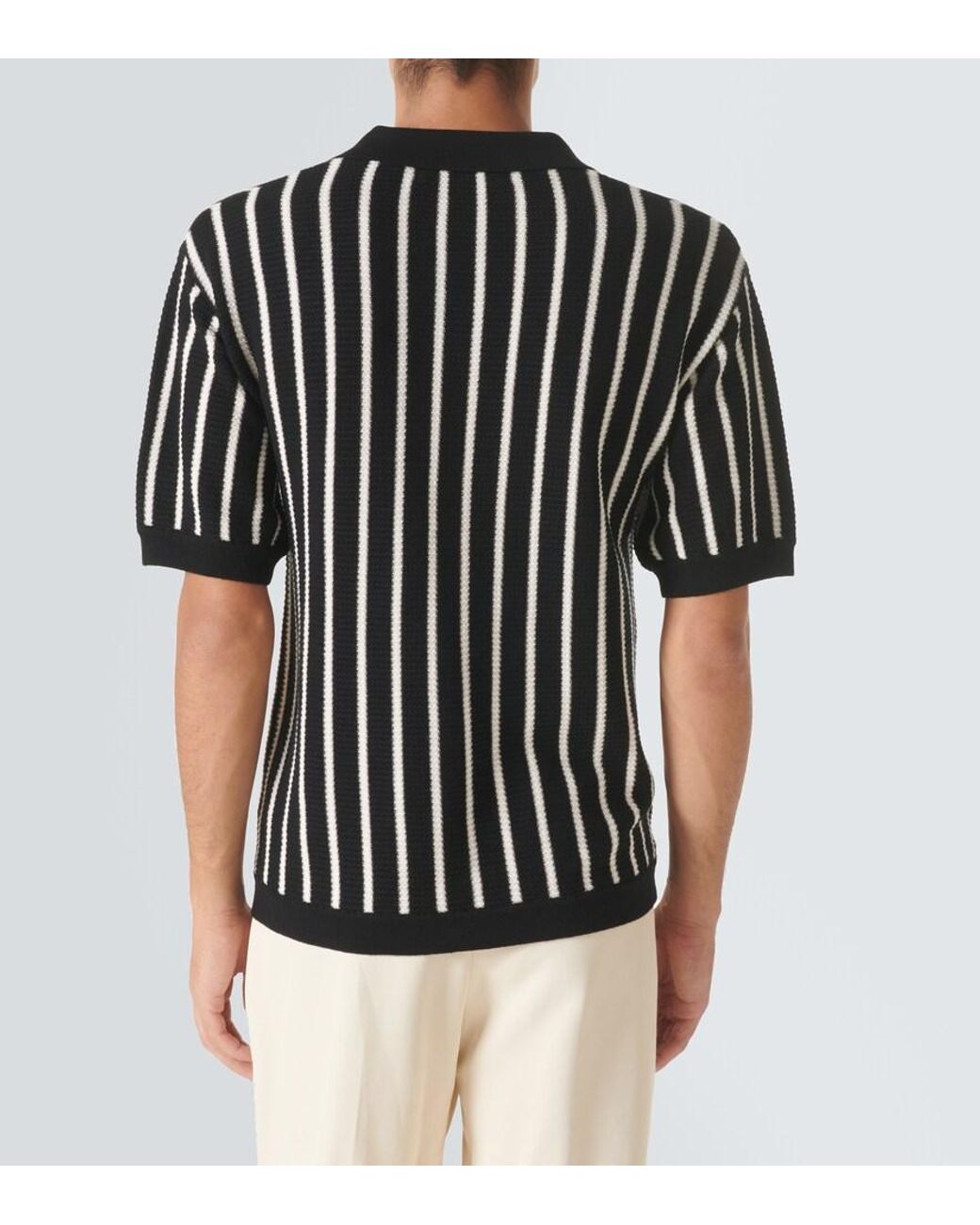 King & Tuckfield Black Striped Wool Shirt for men