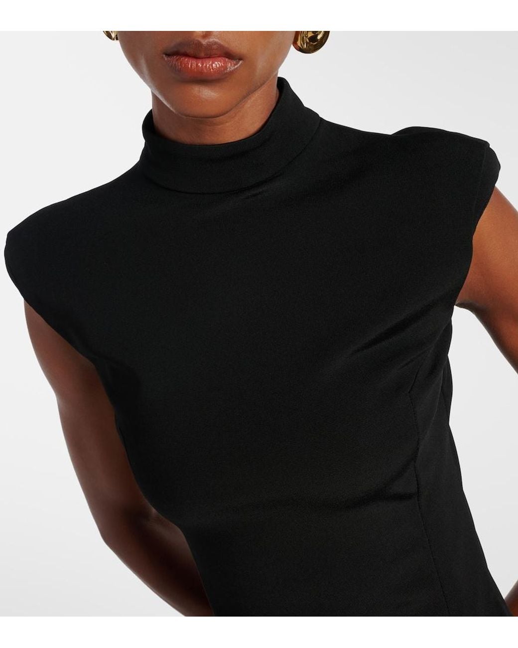 Balmain Black Gathered Gown