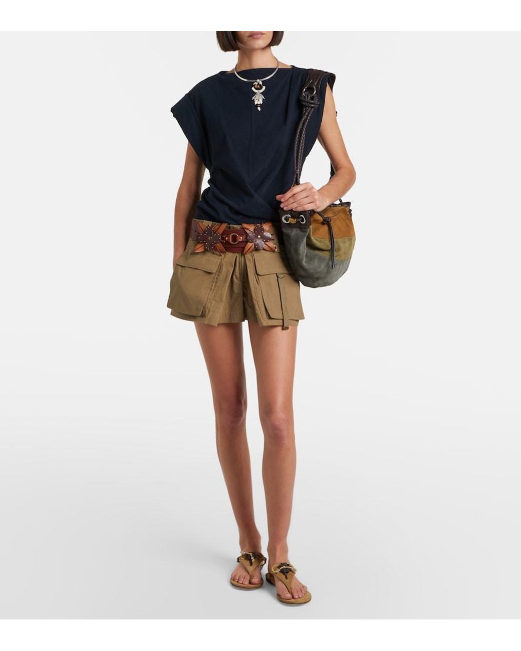 Isabel Marant Brown Elato Suede Thong Sandals