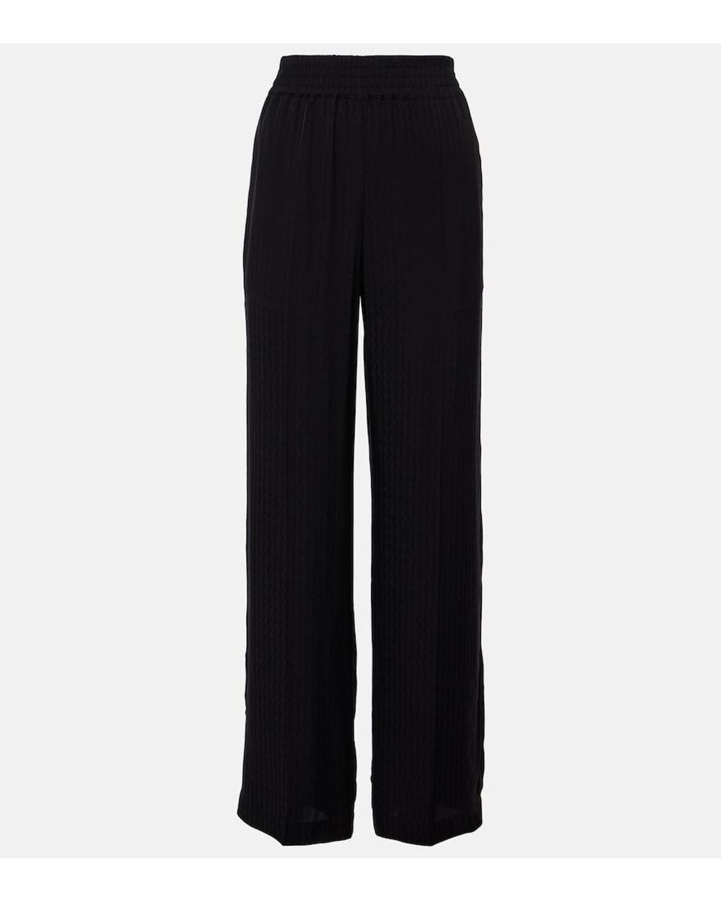 Victoria Beckham Black Gathered Pajama Pants