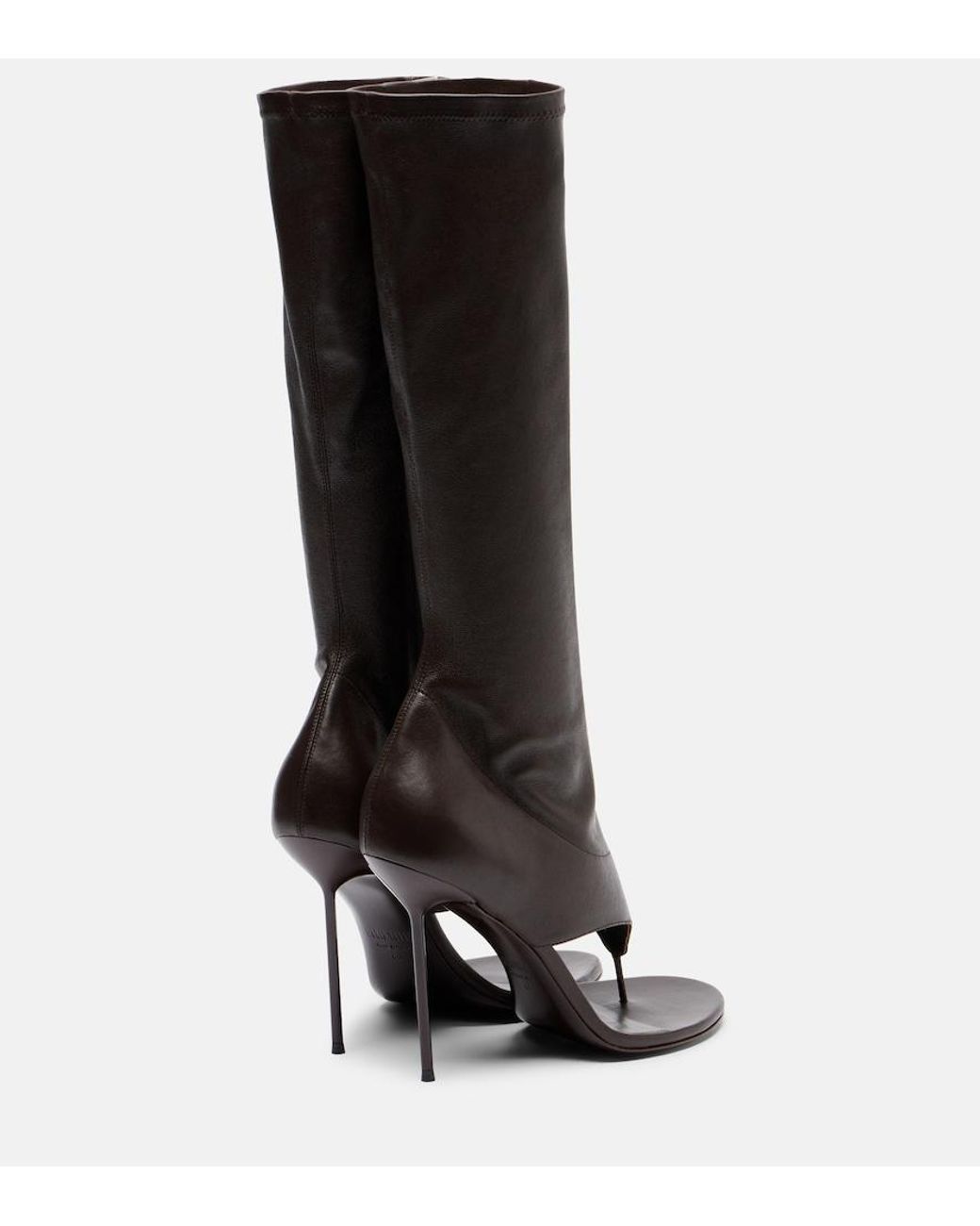 Paris Texas Black Lidia 105 Leather Knee-High Boots