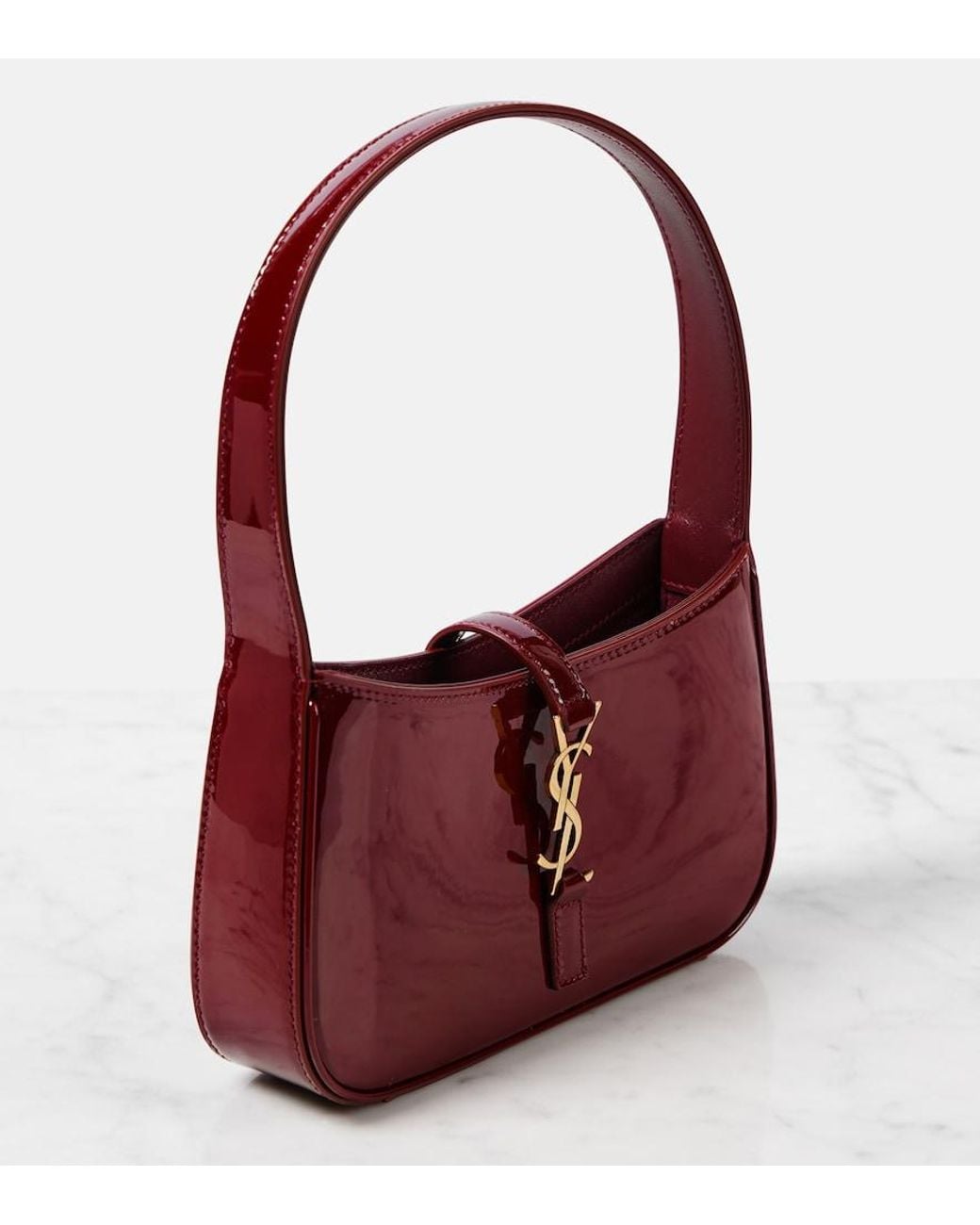 Saint Laurent Red Mini Patent Leather Top-Handle Bag