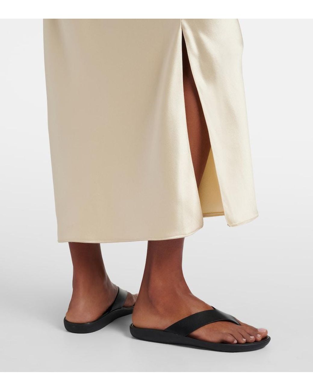 The Row Brown Leger Leather Thong Sandals