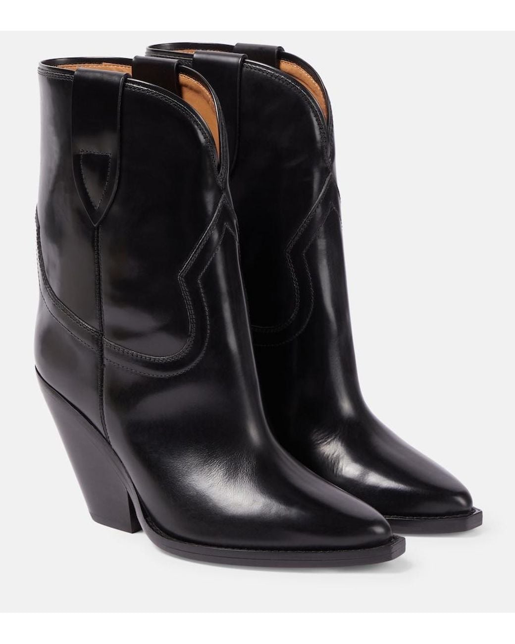 Isabel Marant Black Leyane Leather Western Boots