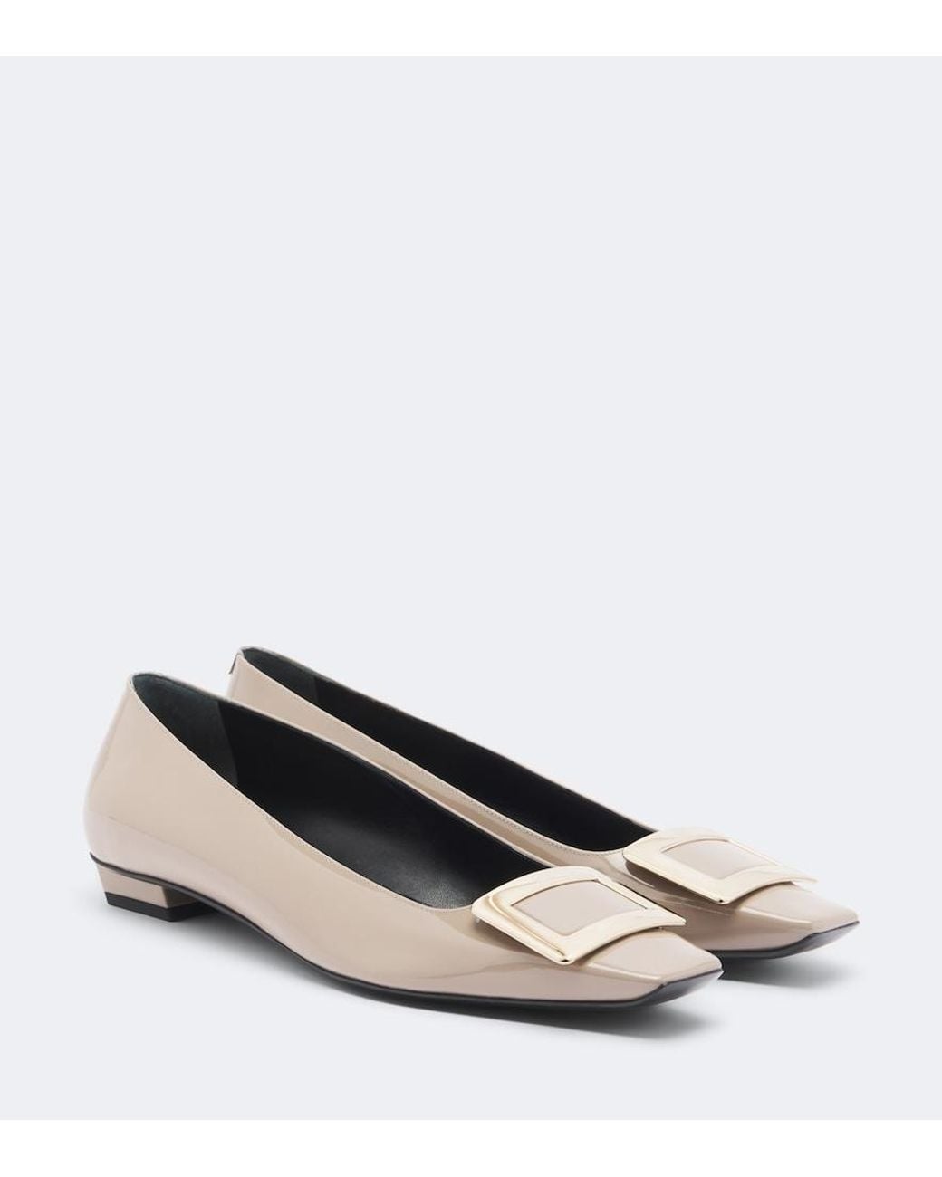 Roger Vivier Brown Patent Leather Ballet Flats