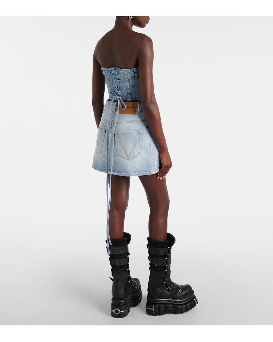 Vetements Blue Cotton Denim Corset