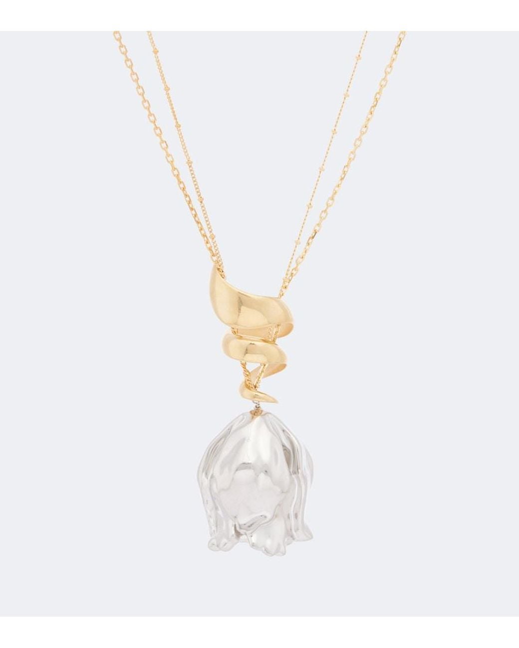 Chloé White Laiton Embellished Necklace