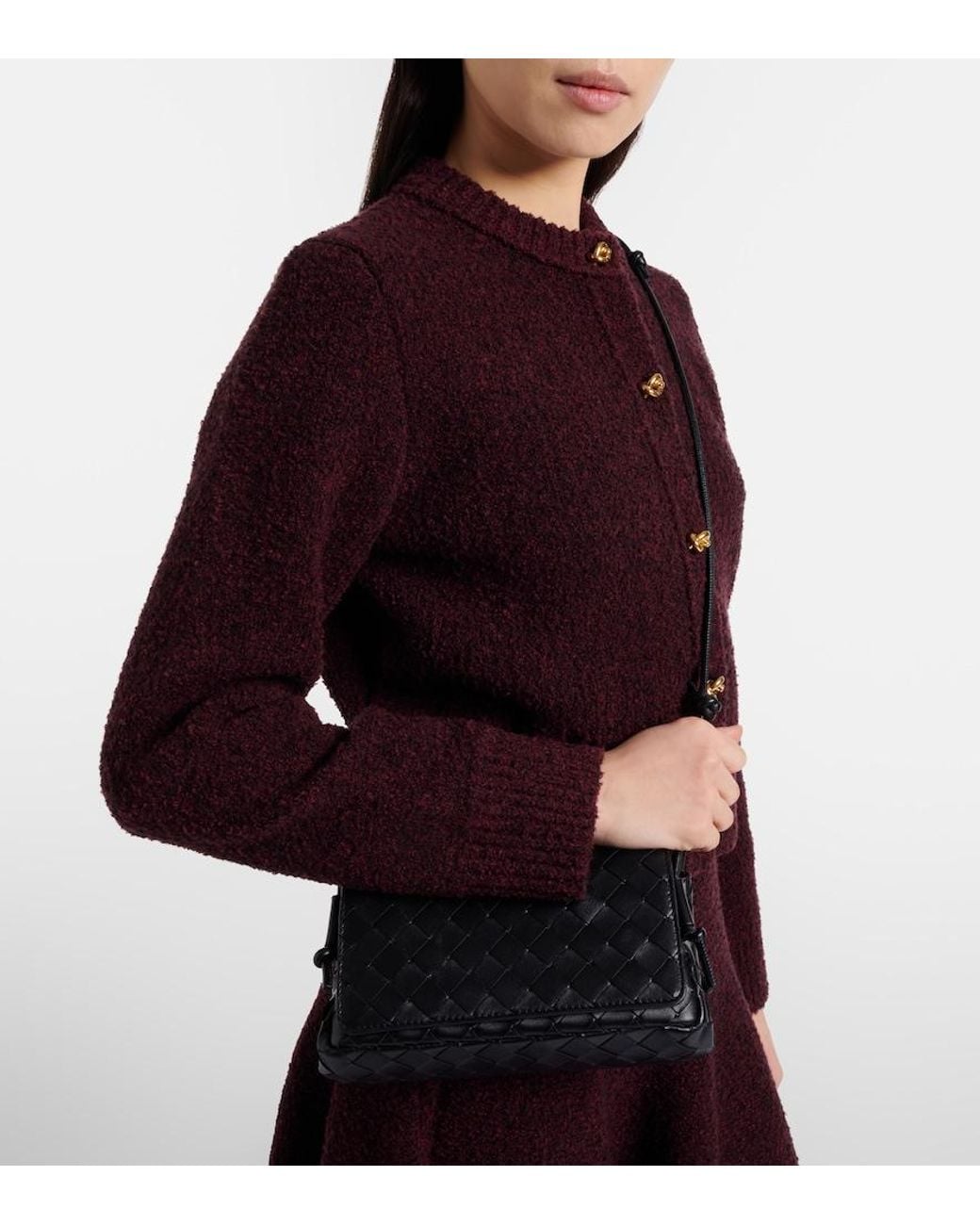 Bottega Veneta Black Notturno Leather Crossbody Bag