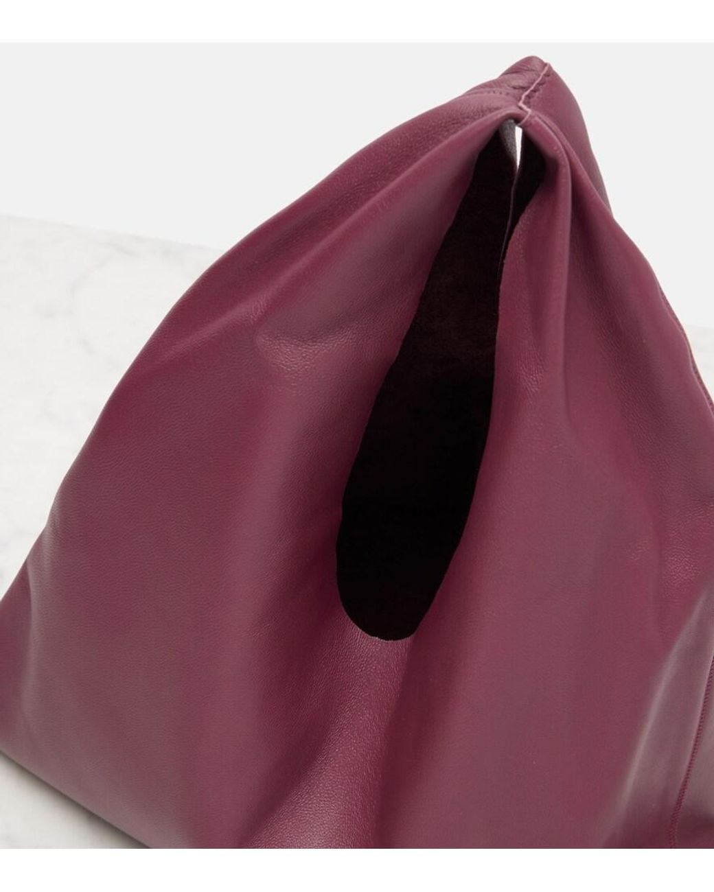 The Row Purple Tote Bag Bindle Small Aus Leder