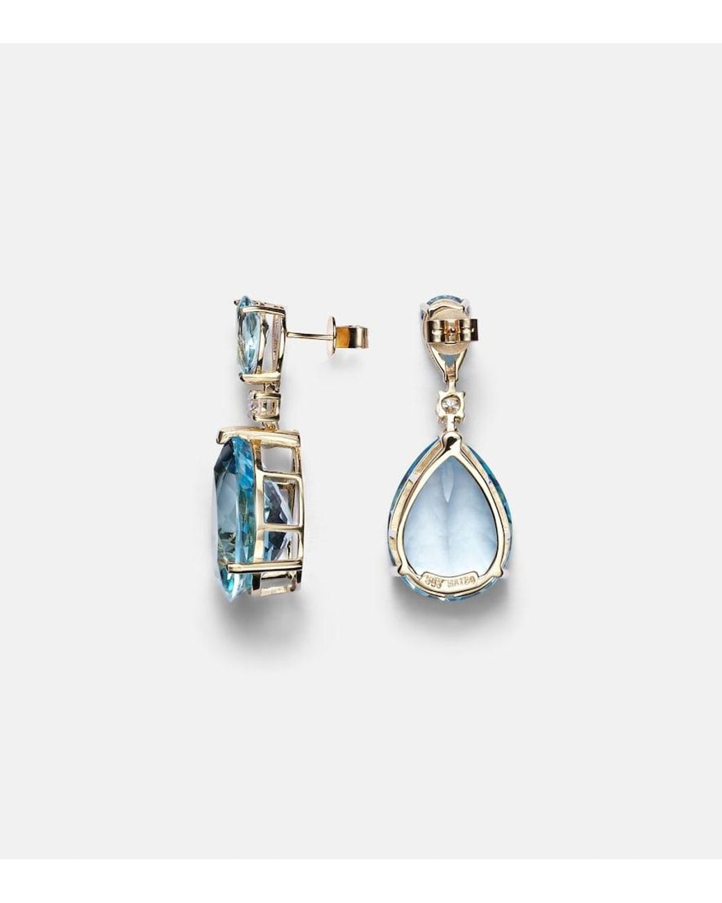 Mateo Blue Sophia 14Kt Earrings With Topaz And Diamonds