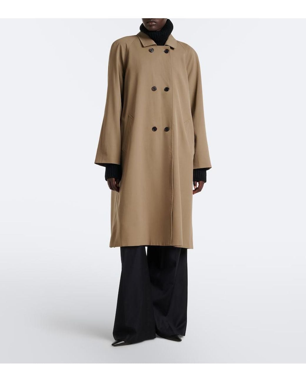The Row Natural Emma Double-Breasted Wool Coat