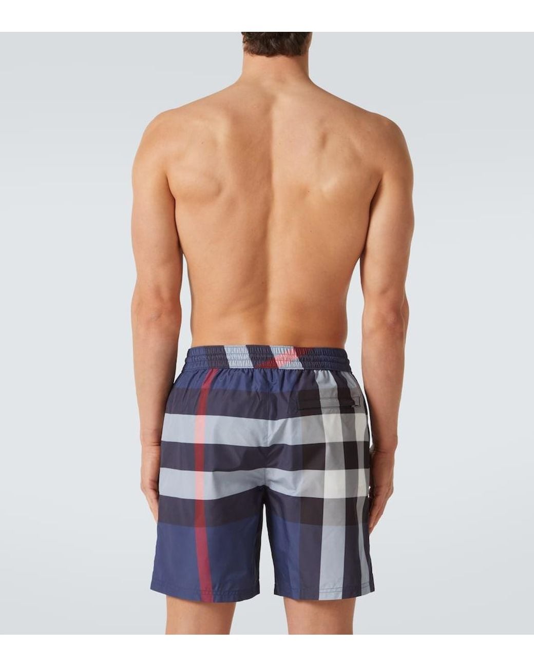 Burberry Blue Check Swim Shorts for men