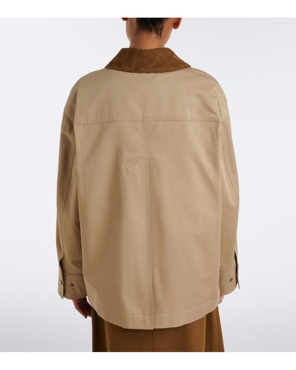 Joseph Natural Athos Suede-Trimmed Cotton Jacket