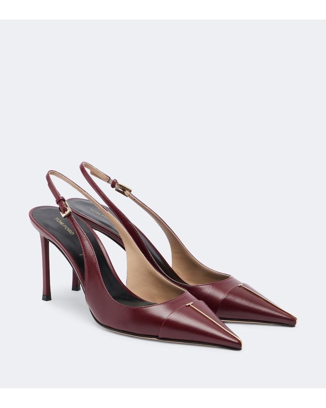 Tom Ford Brown Leather Slingback Pumps