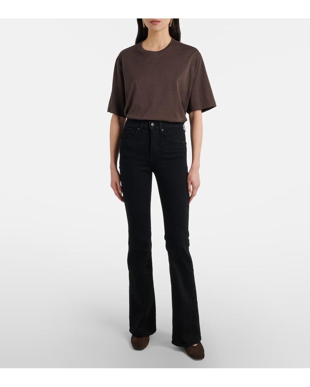 Veronica Beard Black Beverly High-Rise Flared Jeans