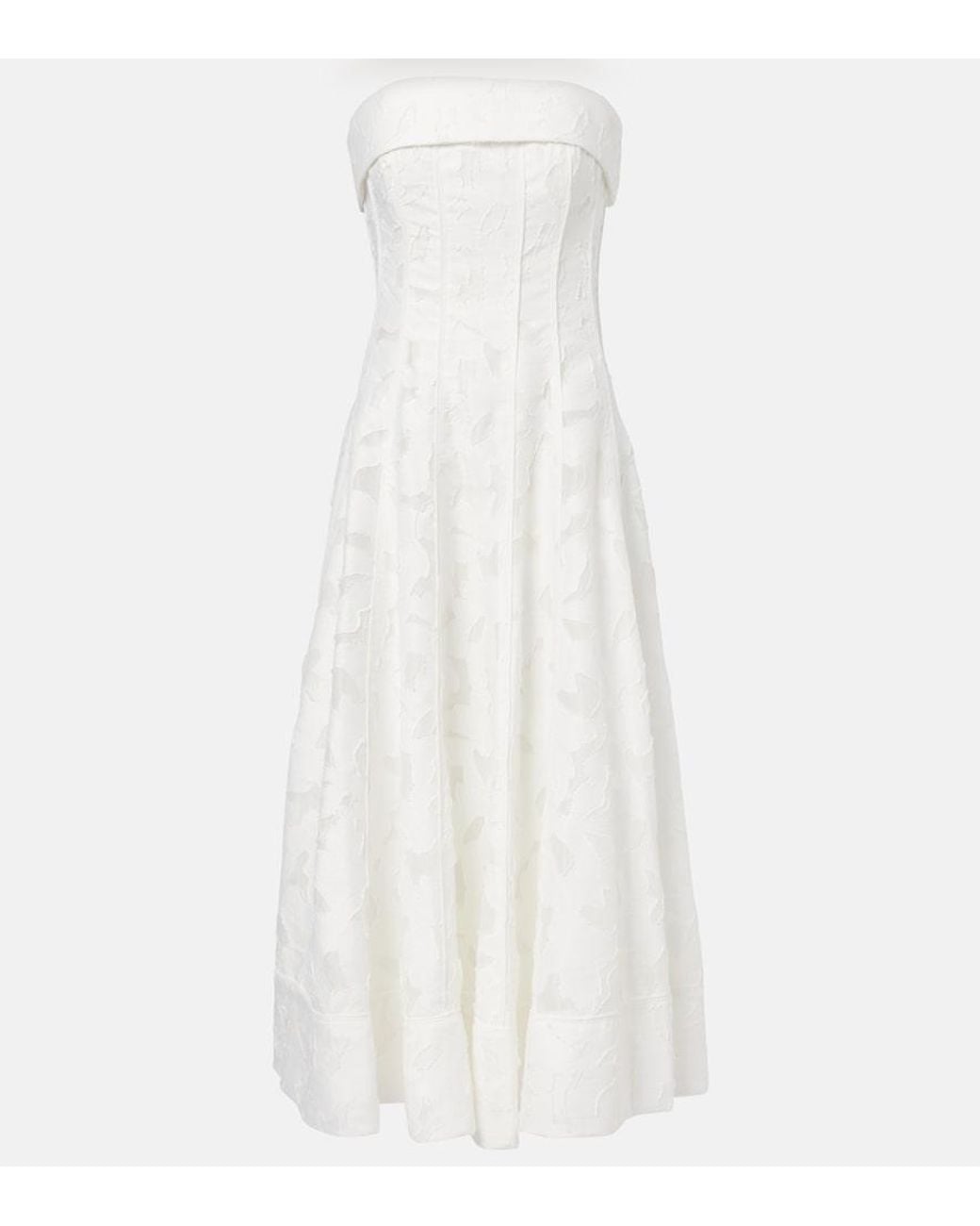 Jonathan Simkhai White Imogen Jacquard Bustier Dress