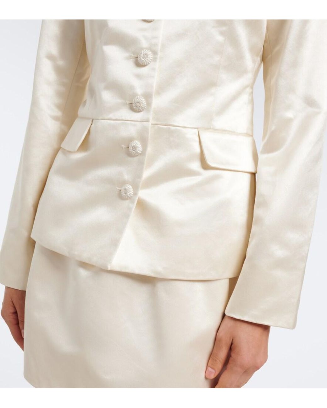 Posse Natural Verity Cotton And Silk Satin Jacket