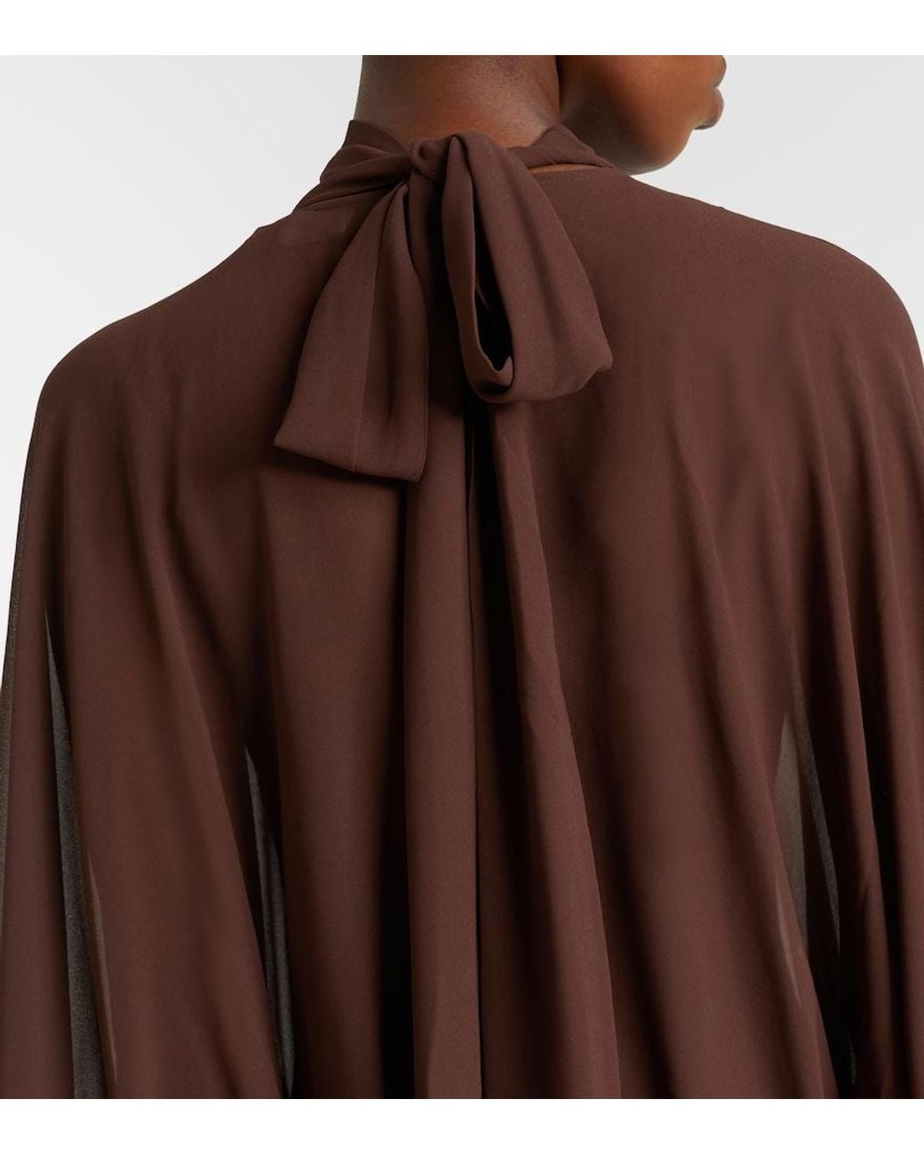De La Vali Brown Nila Chiffon Gown