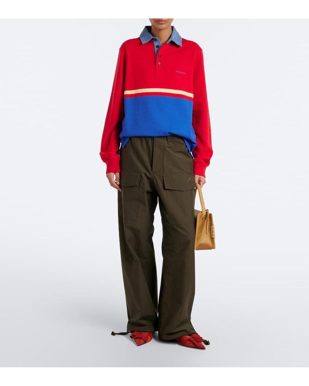 J.W. Anderson Red Cotton Jersey Polo Shirt