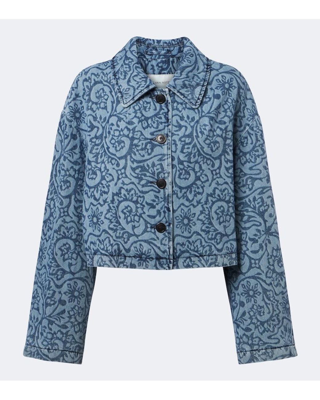 Dries Van Noten Blue Floral Denim Jacket