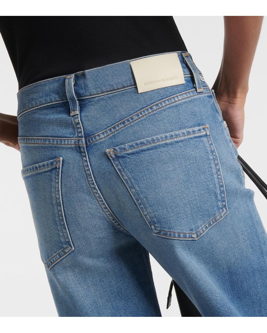 Citizens of Humanity Blue Loli Mid-Rise Wide-Leg Jeans