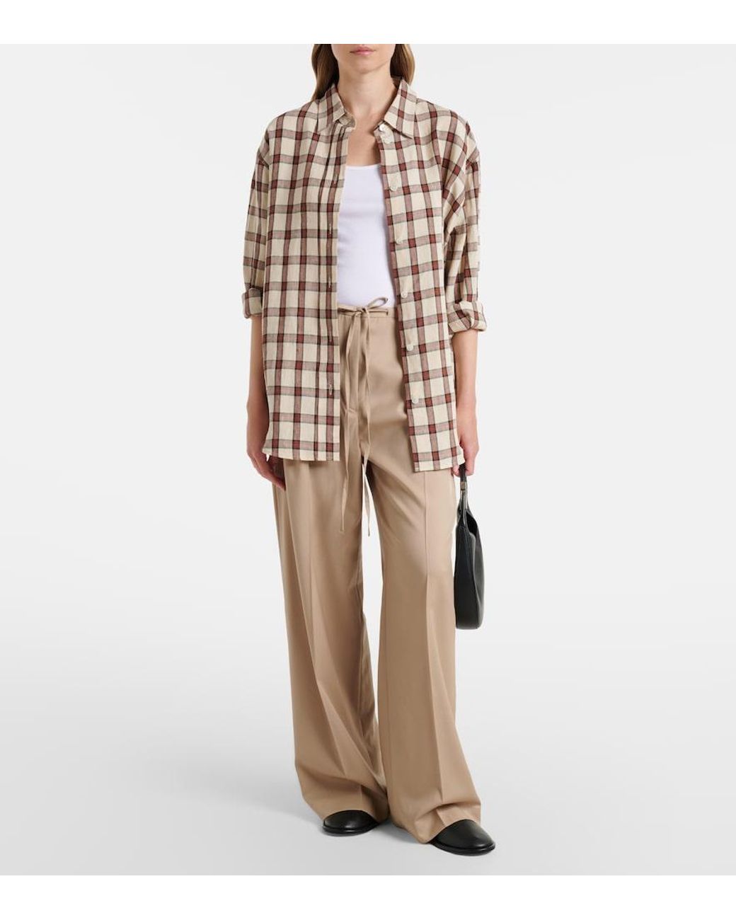 Rohe Natural Pleated Virgin Wool Wide-Leg Pants