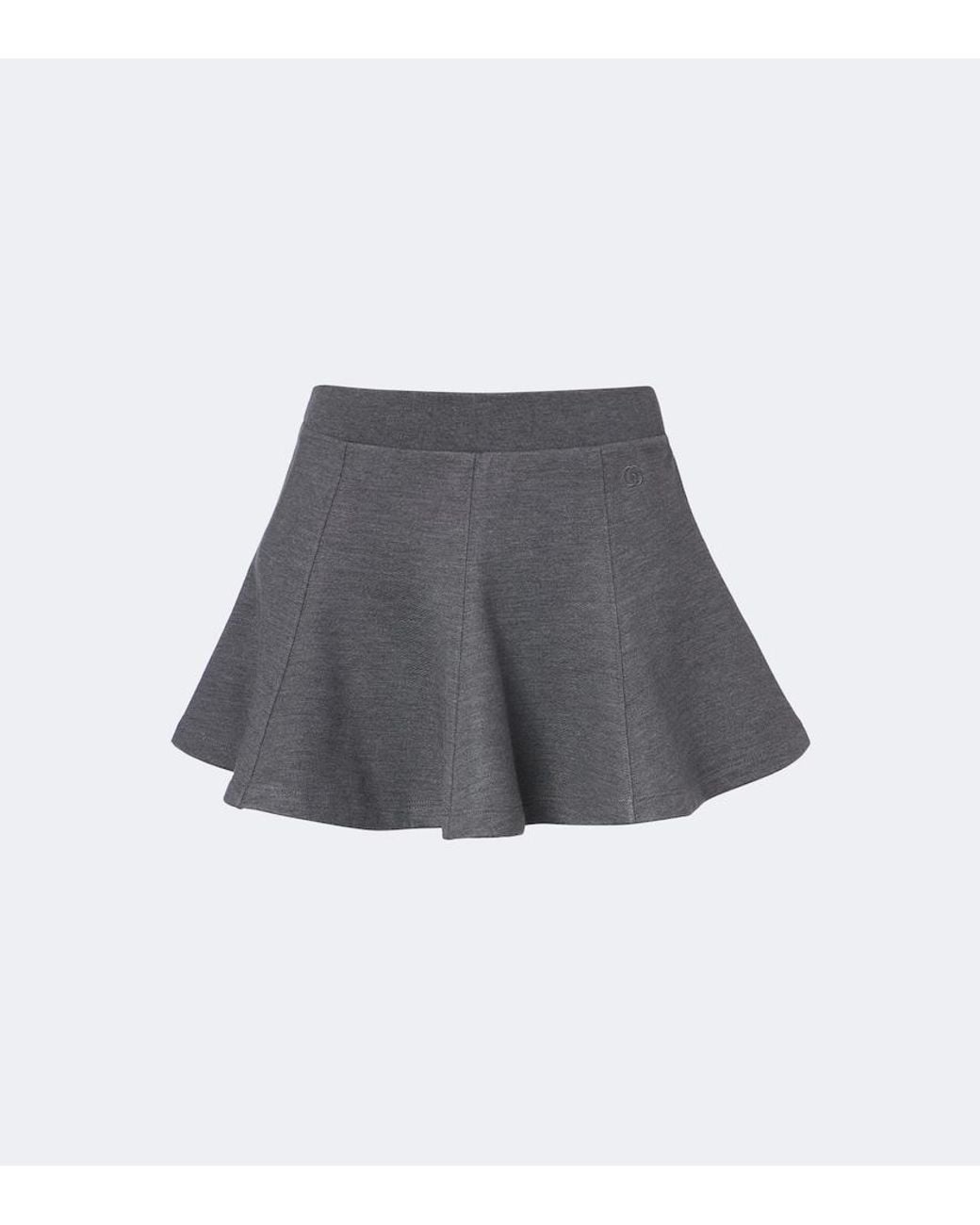 Gucci Gray Double G Cotton And Silk Miniskirt