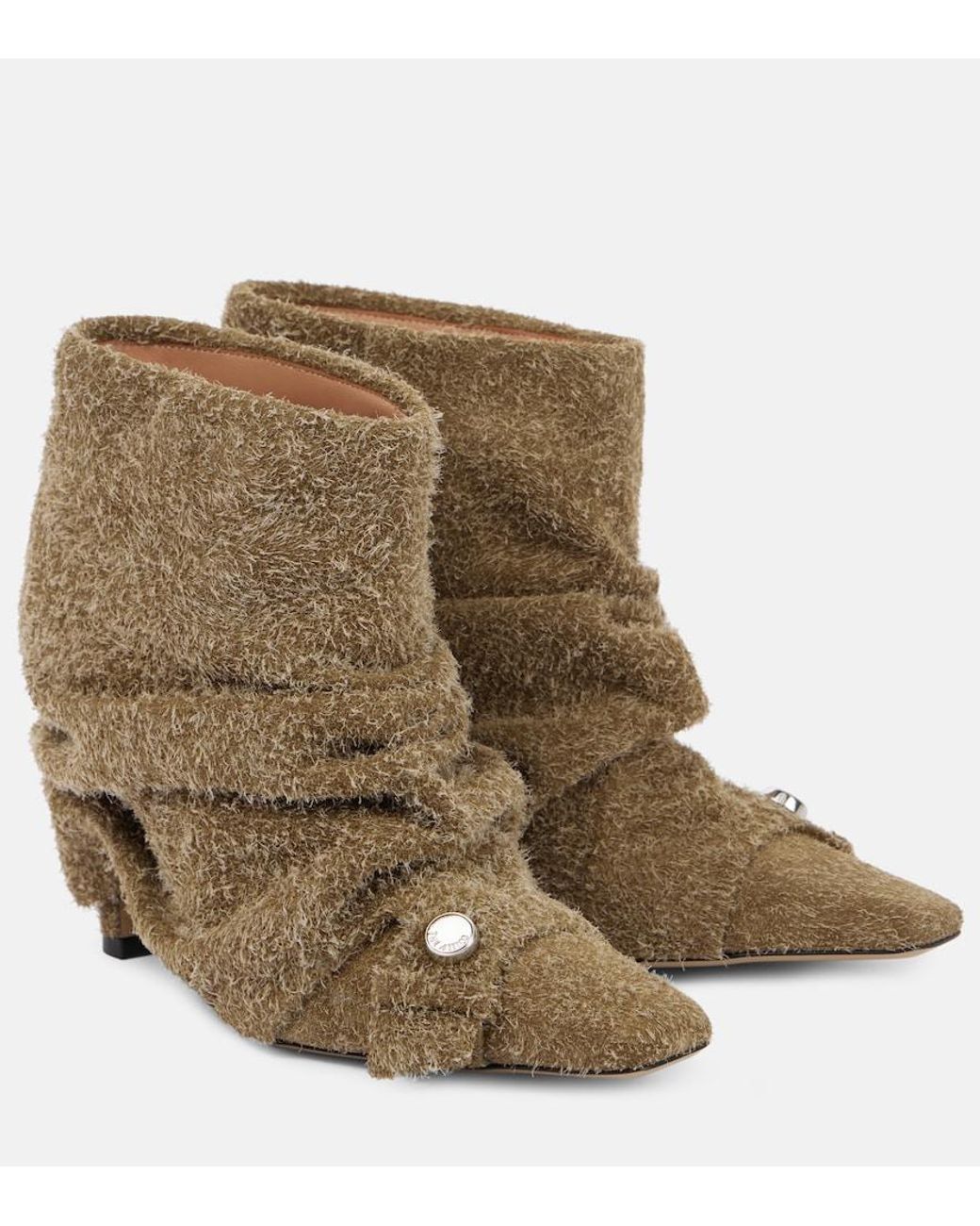 The Attico Brown Heeled Ankle Boots Juno