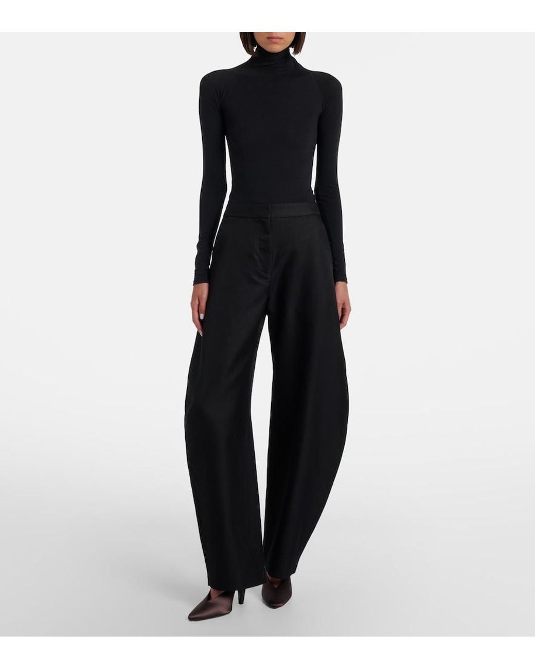 Alaïa Brown Cone Satin Mules