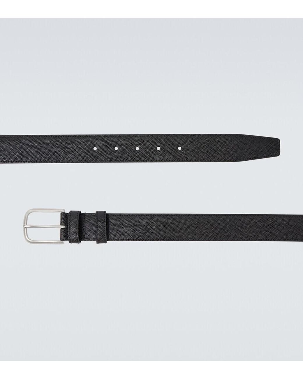 Prada Black Saffiano Leather Belt for men