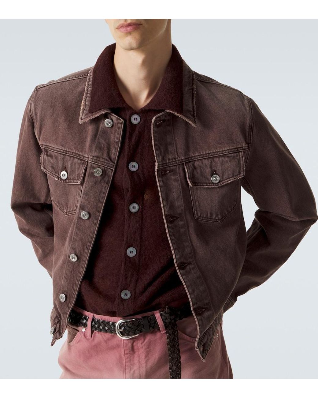 Our Legacy Brown Origin Distressed Denim Jacket for men