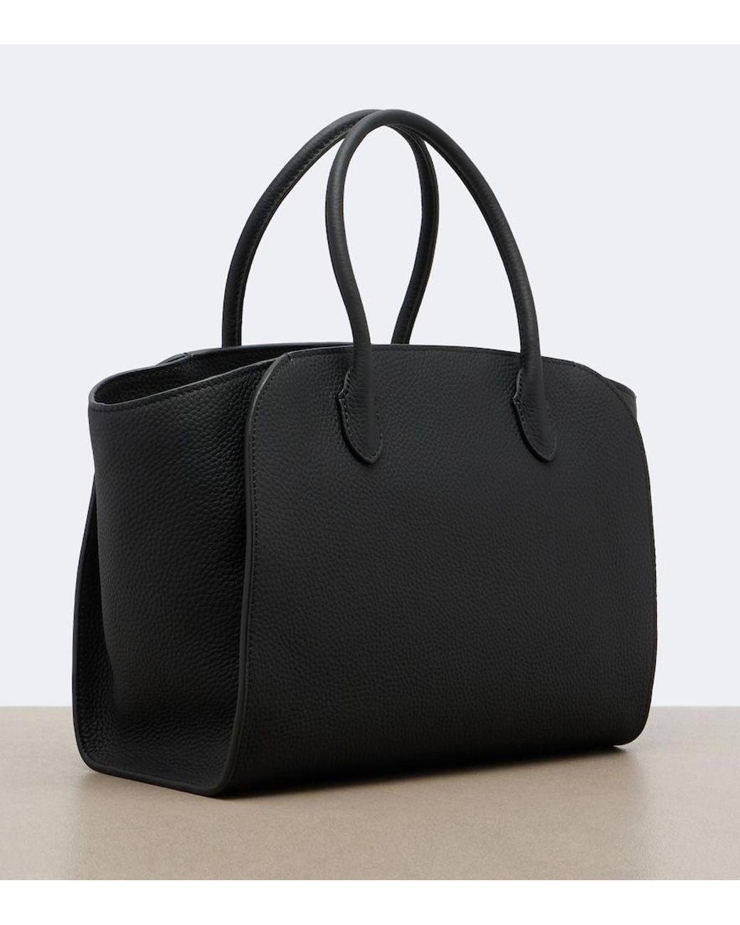 The Row Black Marlo 12 Leather Tote Bag