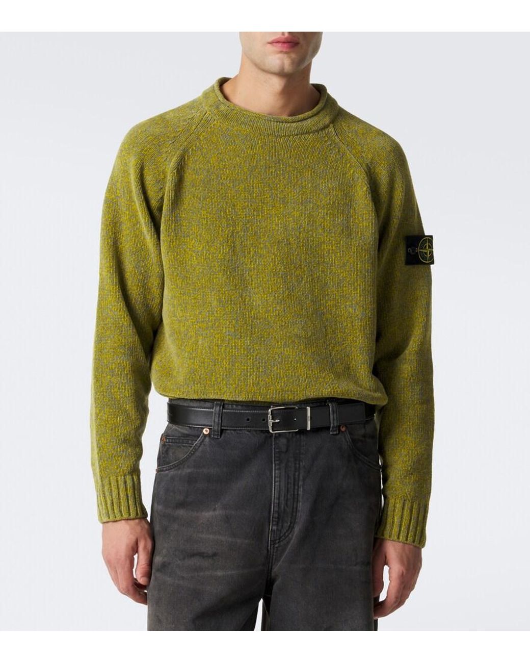 Stone Island Green Compass Cotton Sweater for men